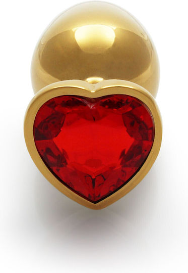 Shots Πρωκτική Σφήνα Medium Gold / Ruby Red 8cm