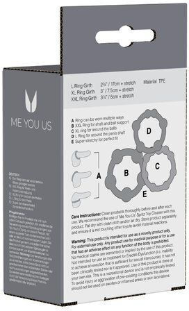 Me You Us Easy Squeeze Set Cock Rings Schwanz Schwarz 3Stück