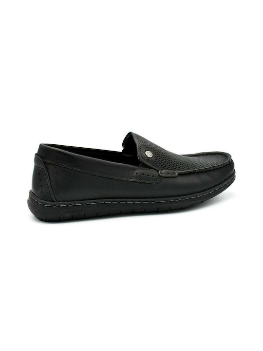 Pegada Men's Leather Moccasins Black