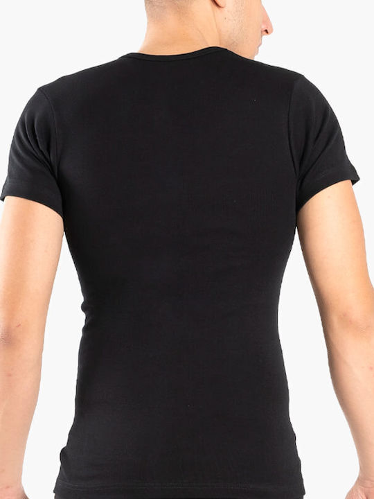 A.A UNDERWEAR Men's Short Sleeve Undershirt Black