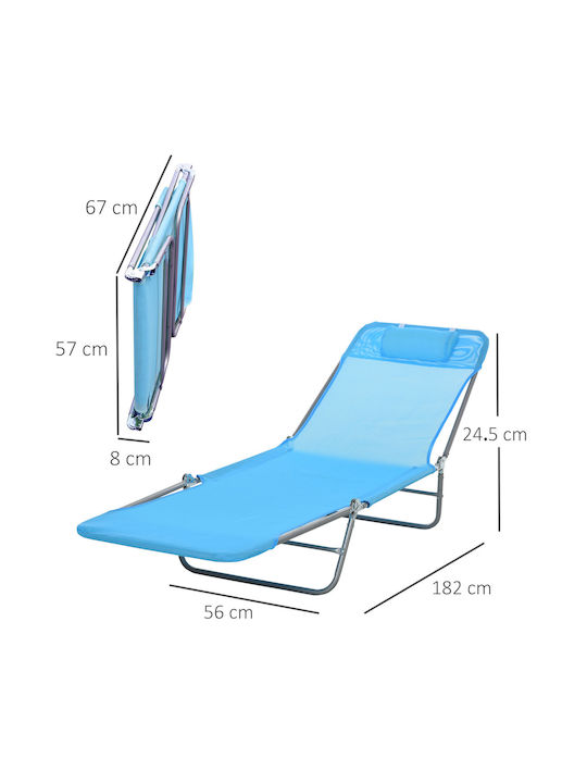 Ξαπλώστρα Μεταλλική Μπλε 182x56x24.5εκ.