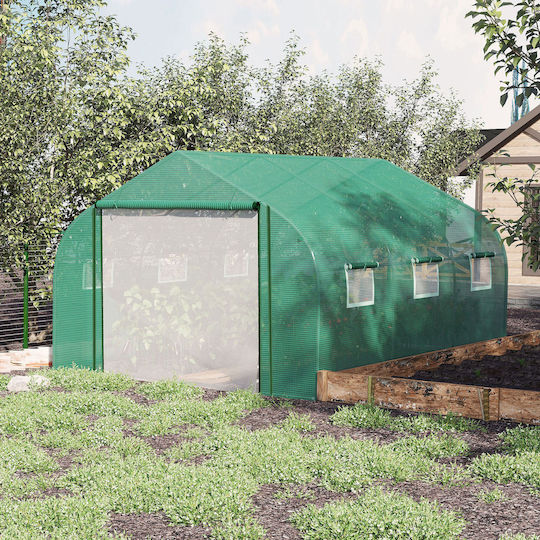 Outsunny Tunnel Θερμοκήπιο Pop-Up με Μεταλλικό Σκελετό 3.47x3x2m