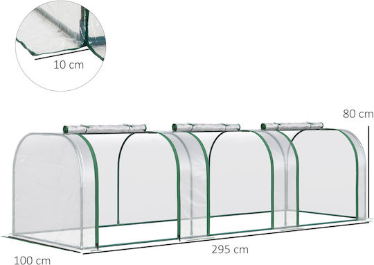 Outsunny Tunnel Greenhouse Tunnel with Metal Frame 2.95x1x0.8m