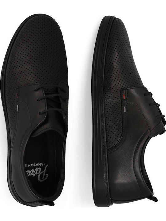 Leder Herren Freizeitschuhe Schwarz
