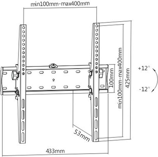 Gembird WM-55T-02 Βάση Τηλεόρασης έως 55"