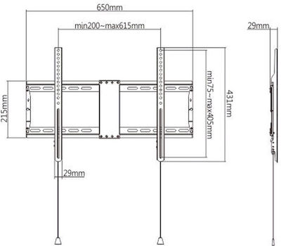 Gembird WM-80F-01 Βάση Τηλεόρασης Τοίχου έως 70kg