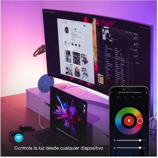 GSC Smart Bandă LED Wi-Fi USB 5V RGBW Lumină 2m cu Sursă de Alimentare