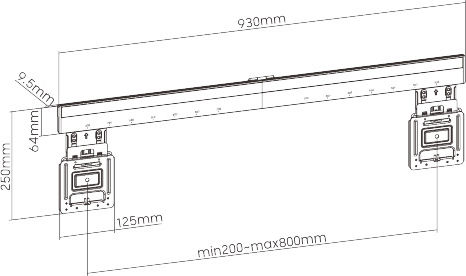 Brateck LED-1948 LED-1948 Βάση Τηλεόρασης Τοίχου έως 100" και 75kg