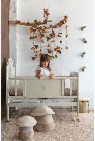 Lorena Canals Παιδικό Καλάθι Αποθήκευσης από Ύφασμα Mama Mushroom Μπεζ 33x33x38cm