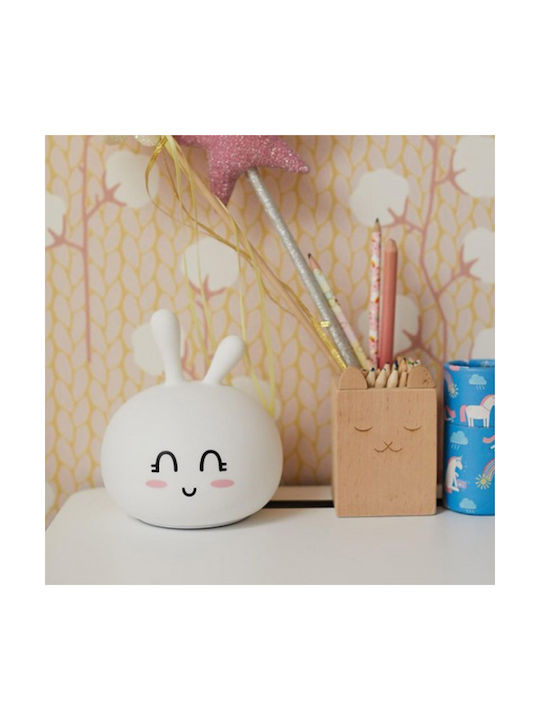 Rabbit & Friends Παιδικό Διακοσμητικό Φωτιστικό Λευκό 13.1x12.3x14εκ.