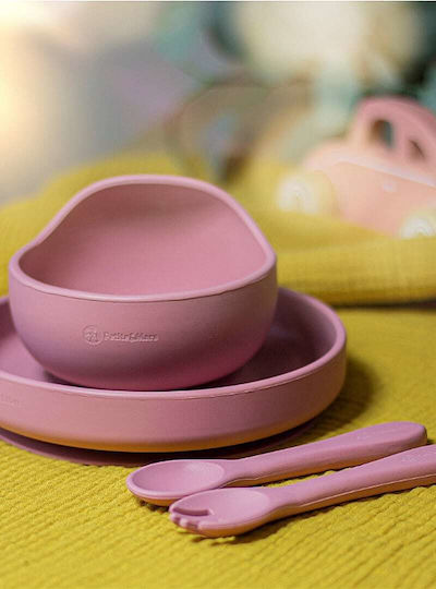 Petite & Mars Bol pentru copii Take & Match din silicon Roz