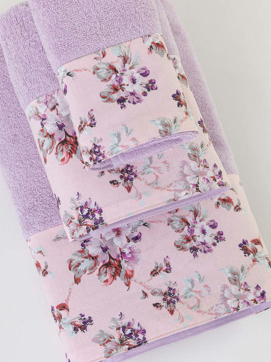 Borea 3pc Bath Towel Set Αγριολούλουδο Lilac