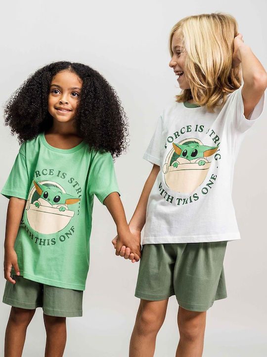 Cerda Kids Summer White Nightwear Mandalorian Grogu