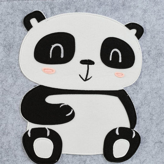 Relaxdays Детска кошница за съхранение Panda Сив 1бр
