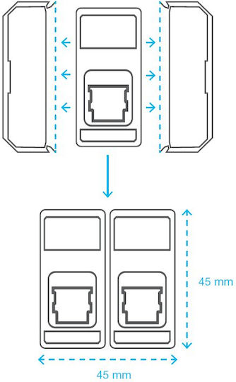 Hager Single Network Socket Mechanism RJ45 Cat6 WXF224
