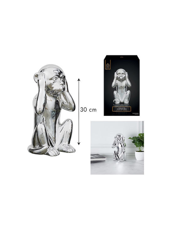 The Home Deco Factory Διακοσμητική Μαϊμού από Κεραμικό Υλικό 17x15x28cm