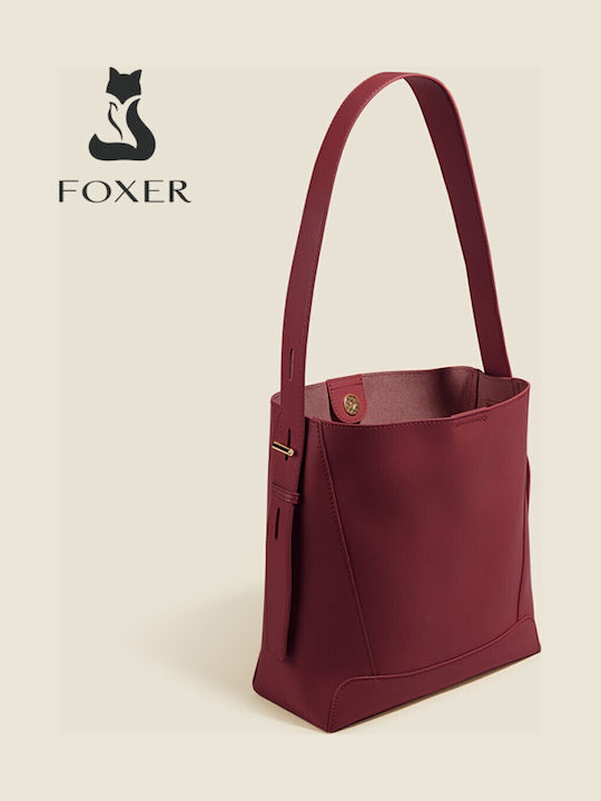 Leather Women's Bag Shopper Shoulder Burgundy