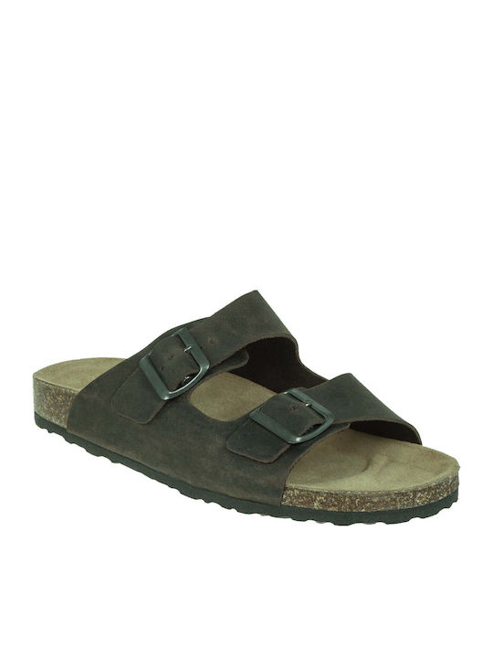 Adam's Shoes Men's Leather Sandals Green