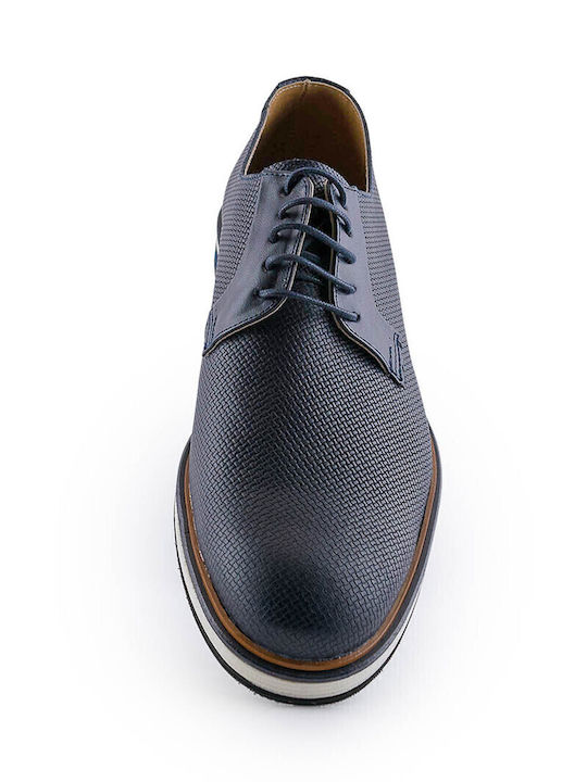 0014 Men's Leather Casual Shoes Blue