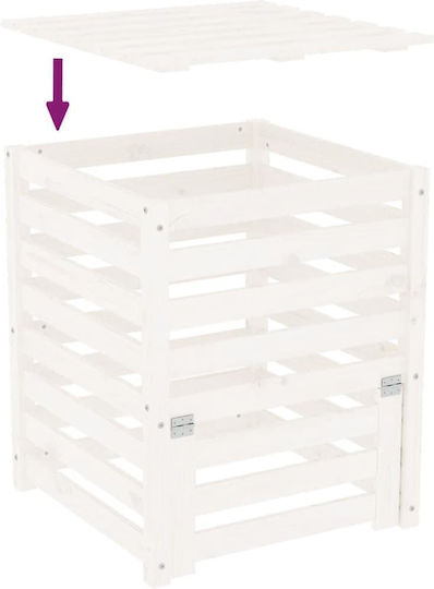 823809 Wooden Open Type Composter 63.5x63.5x77.5cm White