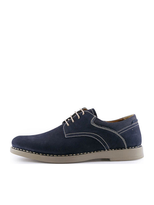 326 Leder Herren Freizeitschuhe Blau