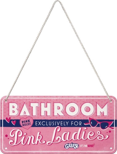 Nostalgic Art 3D Πινακίδα Paramount - Grease - Pink Ladies Bathroom 20x10cm
