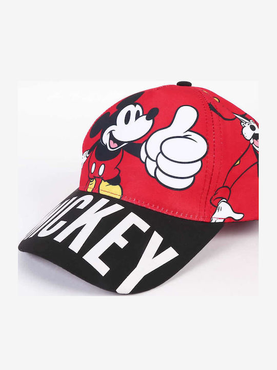 Cerda Kids' Hat Jockey Fabric Mickey Red