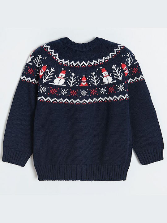 Boys Knitted Cardigan with Buttons Navy Blue