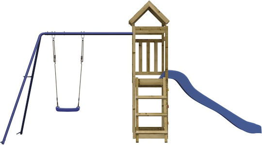 vidaXL Wooden Tower with Climbing Surface for 2+ Years Years Brown
