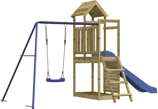 vidaXL Wooden Tower with Climbing Surface for 2+ Years Years Brown