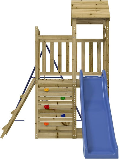 vidaXL Wooden Tower with Climbing Surface for 2+ Years Years Brown