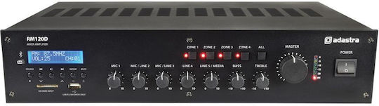 Adastra RM120D Integriert Kommerzieller Verstärker 120W/100V und USB/FM/Bluetooth-Anschlüssen