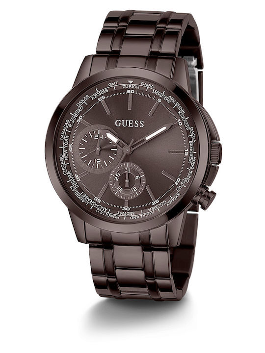 Guess Spec Men's Watch 44mm Chronograph Battery with Brown Metal Bracelet