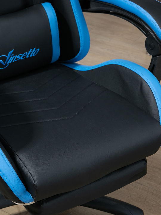 Vinsetto 921-618V01BK Gaming Stuhl mit Fußstütze Blau