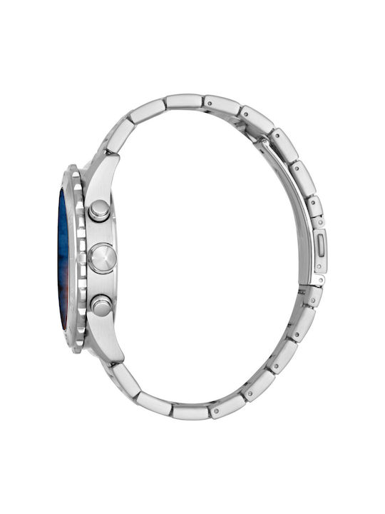 Just Cavalli Uhr Chronograph Batterie mit Silber Metallarmband