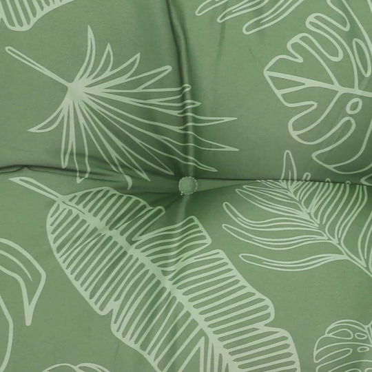 vidaXL Garden Chair Cushion with Bamboo Backrest Green 2 Pieces 60x60cm