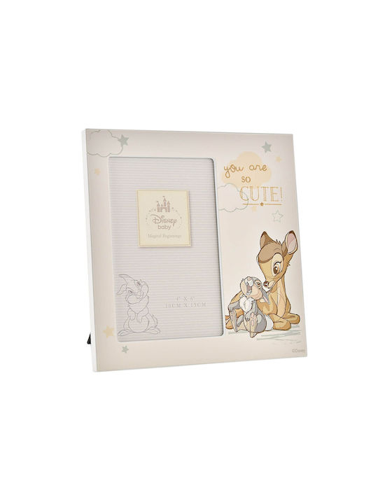 Disney Bambi Παιδική Κορνίζα Ξύλινη Λευκή 18.5x18.5cm