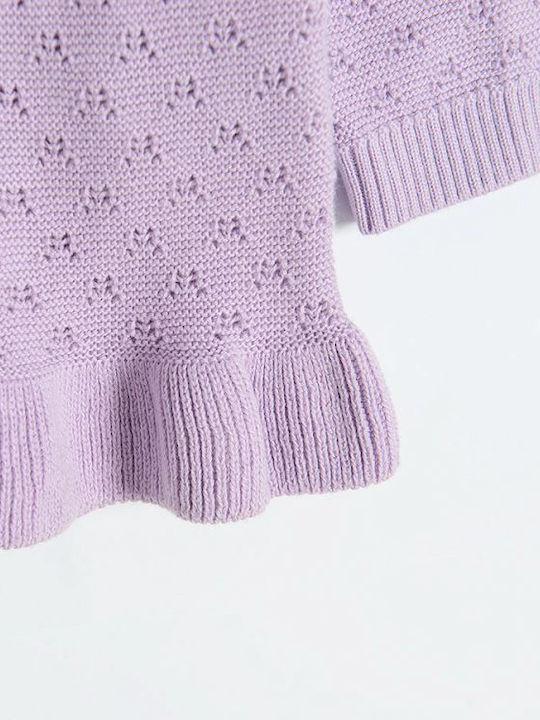 Cardigan pentru copii Tricotat Liliac