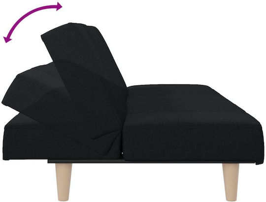Τριθέσιος Καναπές Κρεβάτι Μαύρος 200x89x33εκ. 351883