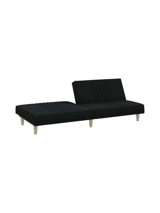 Τριθέσιος Καναπές Κρεβάτι Μαύρος 200x89x33εκ. 351883