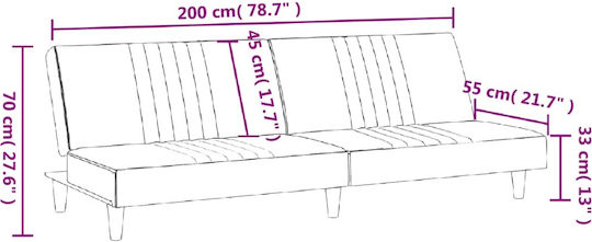 Τριθέσιος Καναπές Κρεβάτι Μαύρος 200x89x33εκ. 351883