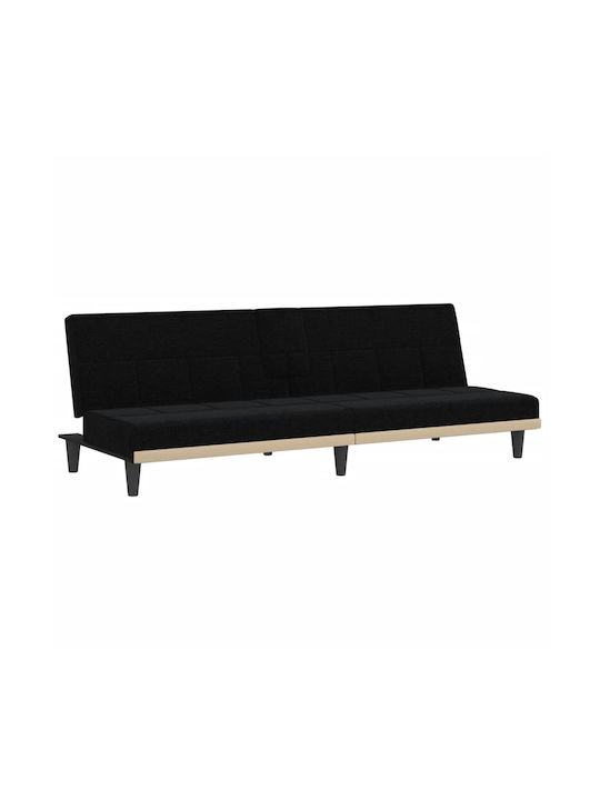 Three-Seater Couch Bed Black 200x89x70 cm