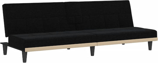 Τριθέσιος Καναπές Κρεβάτι Μαύρος 200x89x70εκ.