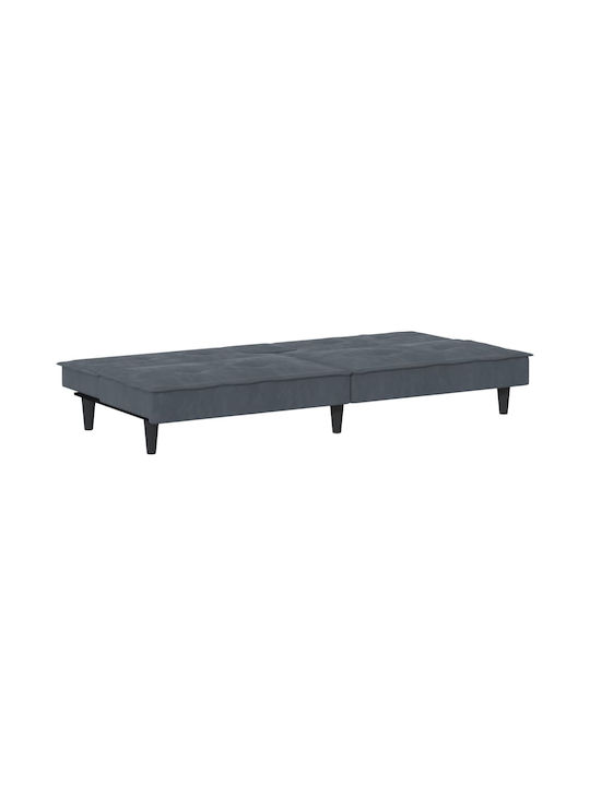 Dreisitzer Sofa Bett Samt Graue 200x89x70cm