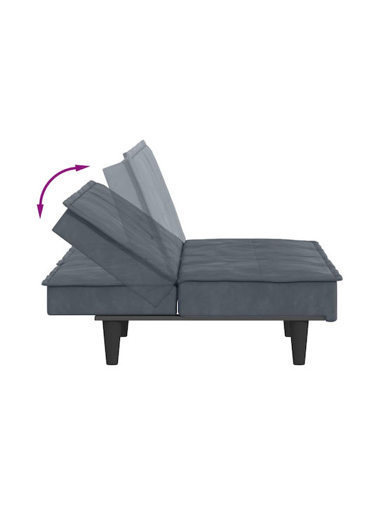 Dreisitzer Sofa Bett Samt Graue 200x89x70cm