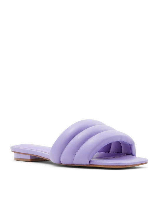 Aldo Goani Leather Women's Flat Sandals in Purple Color