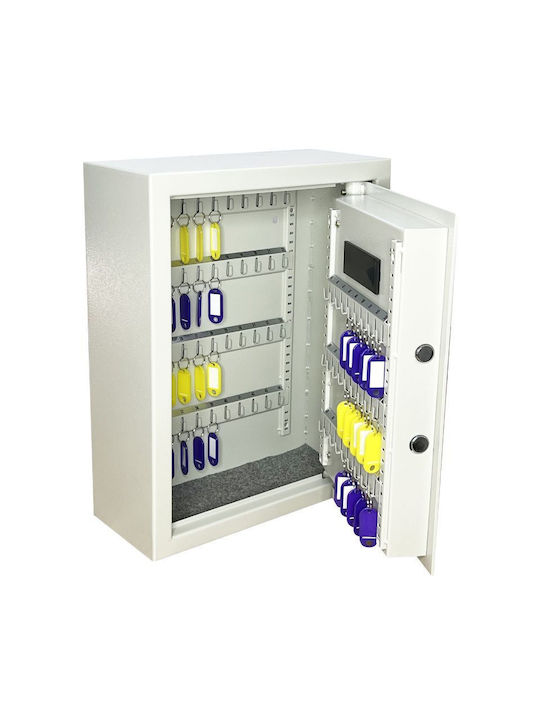 Osio Wall-Mounted Combination Key Holder Metallic With Keyboard 71 Hooks 36x15x45cm