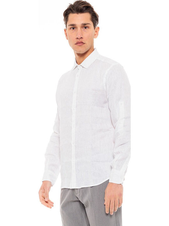 -22 Long-sleeved Linen Shirt White