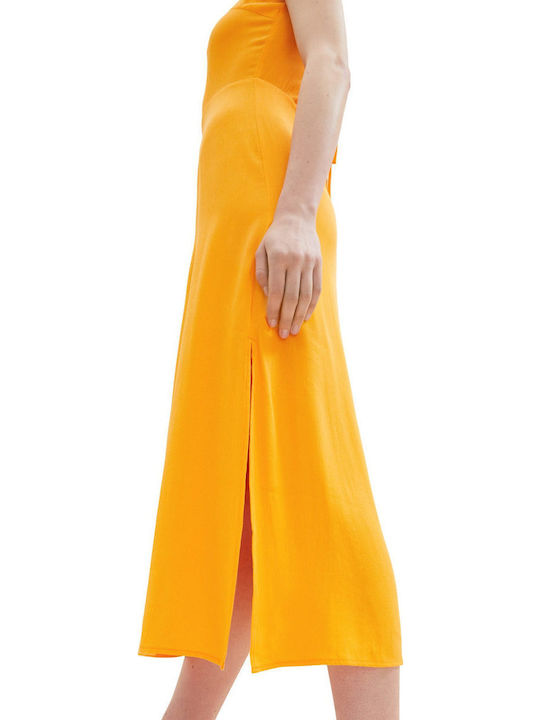 Rochie de Vară Midi Cu Deschizătură Portocalie