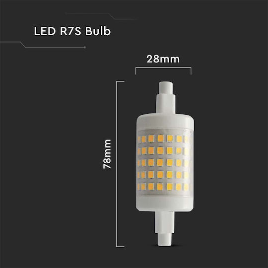 V-TAC LED Bulb 7W 78mm for Socket R7S Natural White 700lm